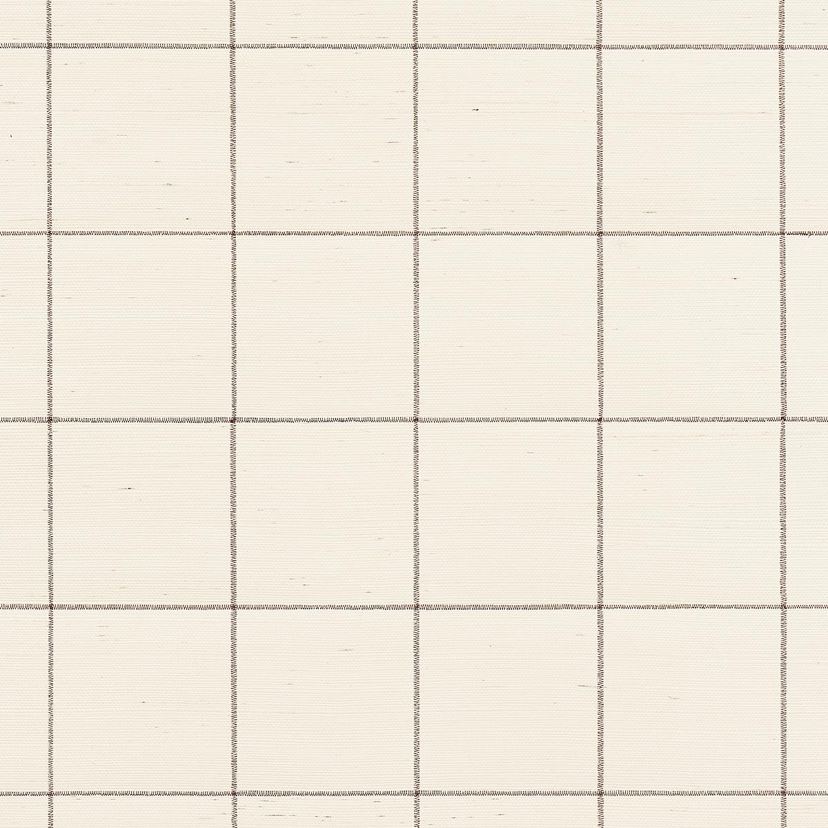 Schumacher Windowpane Embroidered Sisal Java Wallpaper