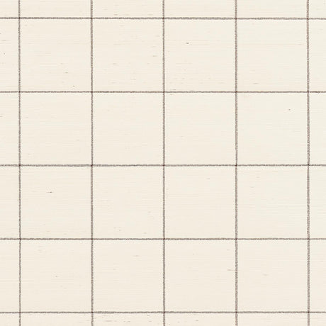Schumacher Windowpane Embroidered Sisal Java Wallpaper