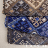 Schumacher Kilim Weave Blue Fabric