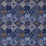 Schumacher Kilim Weave Blue Fabric