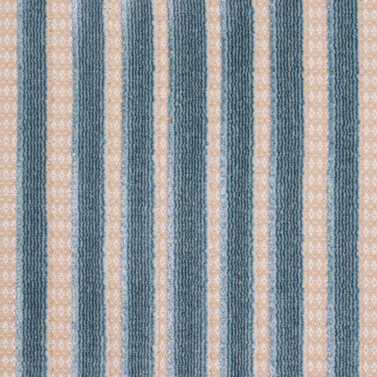 Schumacher Chimay Stripe Velvet Ciel Fabric