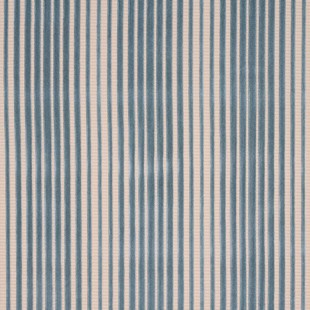 Schumacher Chimay Stripe Velvet Ciel Fabric