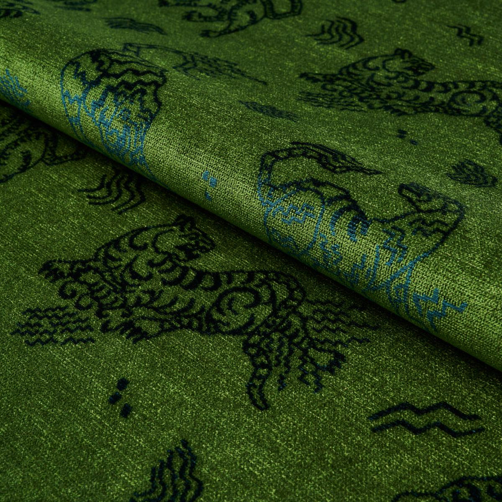 Schumacher Kinabalu Velvet Emerald Fabric