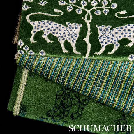 Schumacher Kinabalu Velvet Emerald Fabric