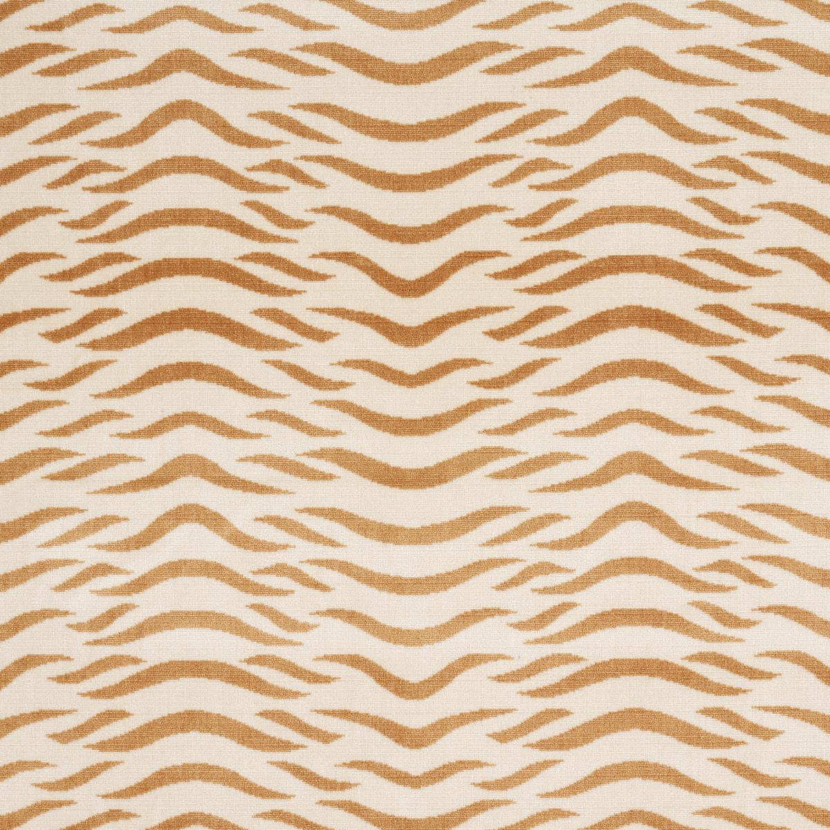 Schumacher Sabi Tiger Velvet Camel Fabric