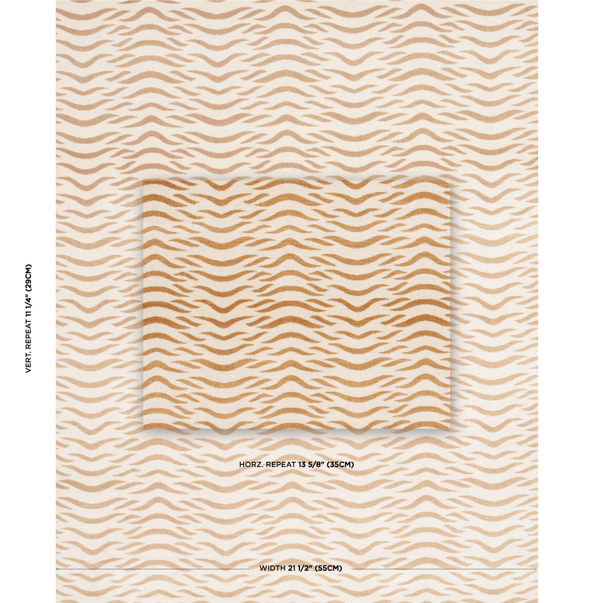 Schumacher Sabi Tiger Velvet Camel Fabric