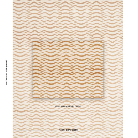 Schumacher Sabi Tiger Velvet Camel Fabric