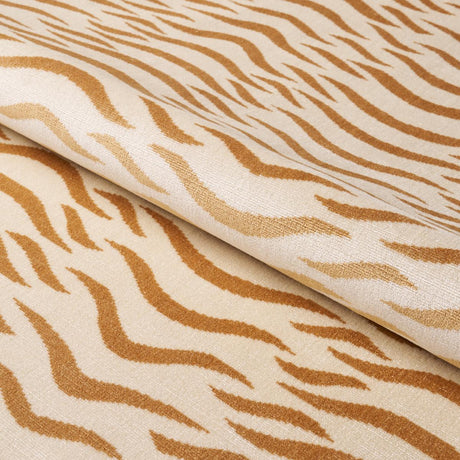 Schumacher Sabi Tiger Velvet Camel Fabric