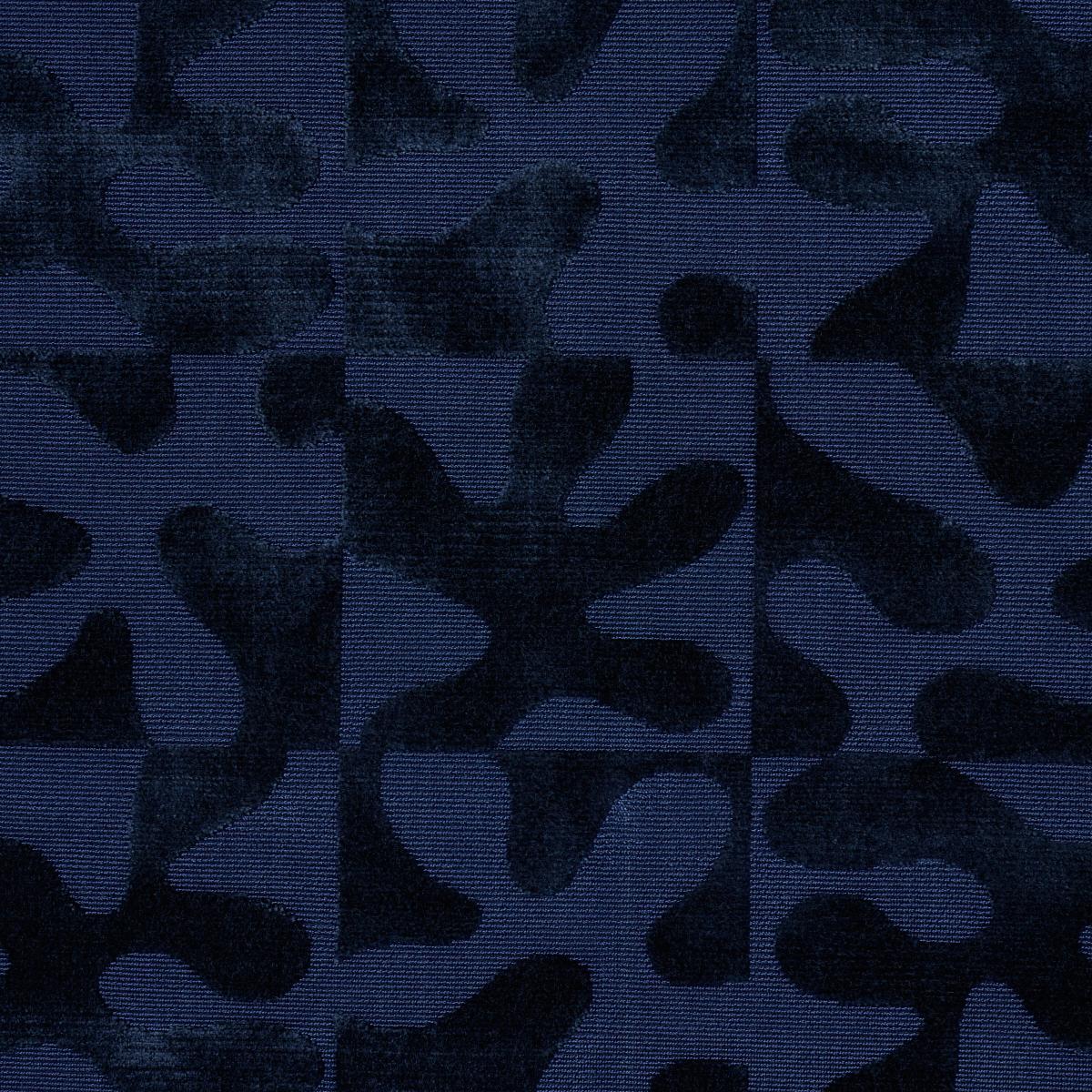 Schumacher Modern Dance Velvet Midnight Blue Fabric