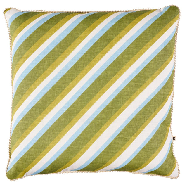 Schumacher Khaki 20" x 20" Dina Stripe 20" Pillow