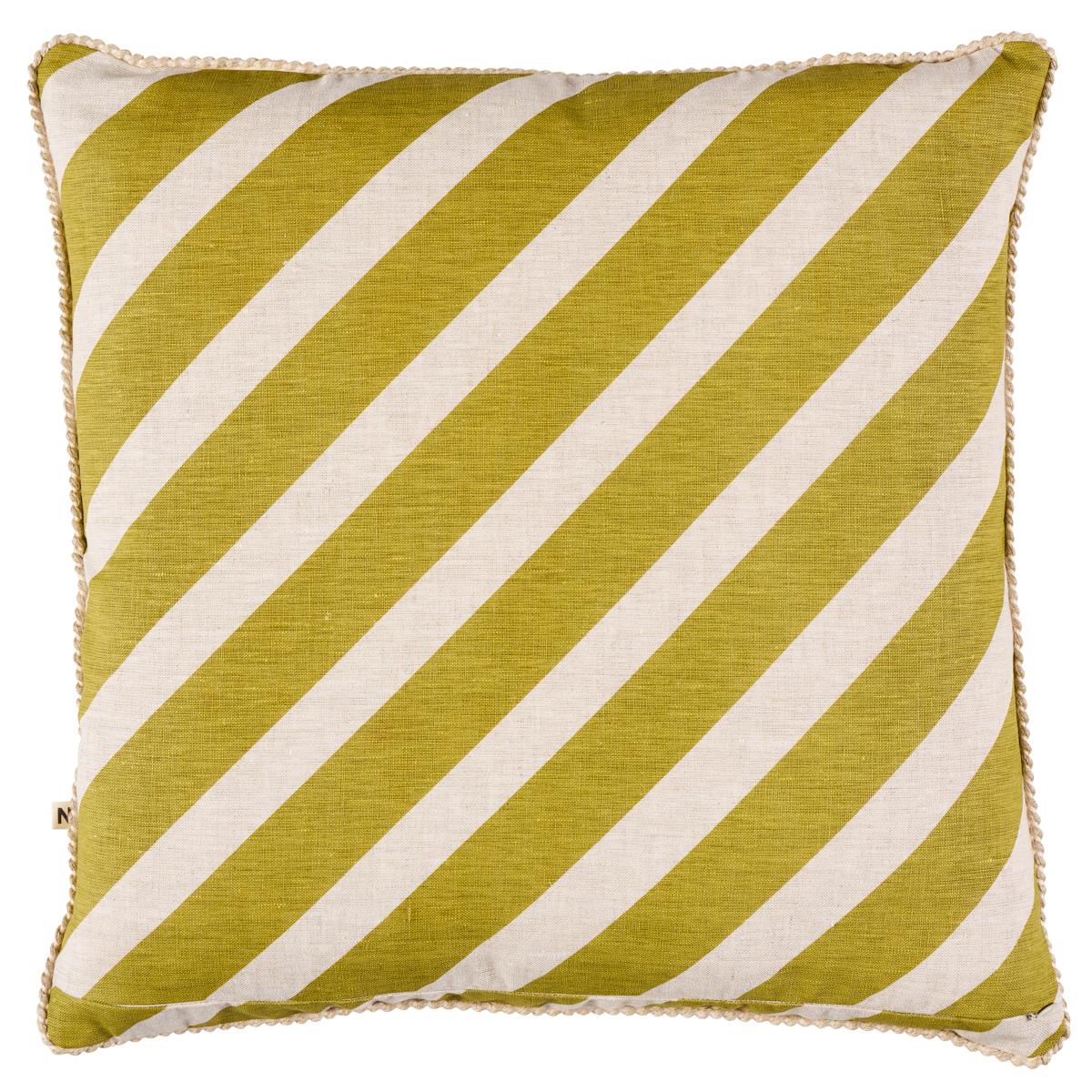 Schumacher Khaki 20" x 20" Dina Stripe 20" Pillow