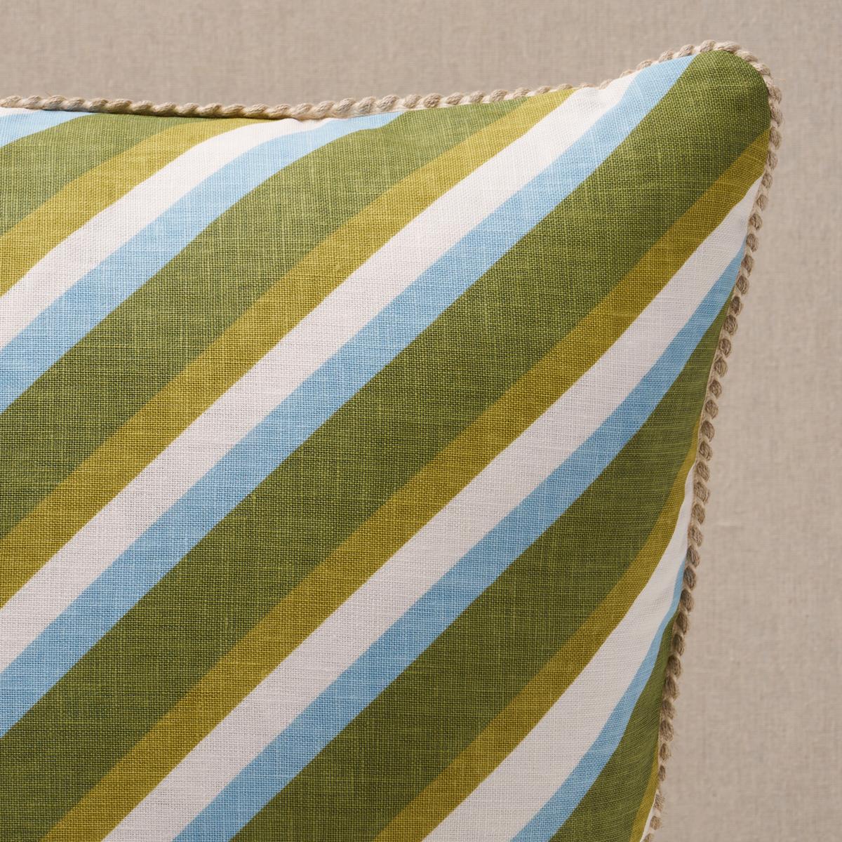 Schumacher Khaki 20" x 20" Dina Stripe 20" Pillow