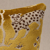 Schumacher Woodland Leopard Velvet Gold 24" x 12" Pillow
