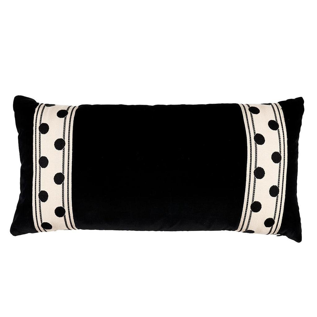 Schumacher Bianca Ivory Noir 24" x 12" Pillow