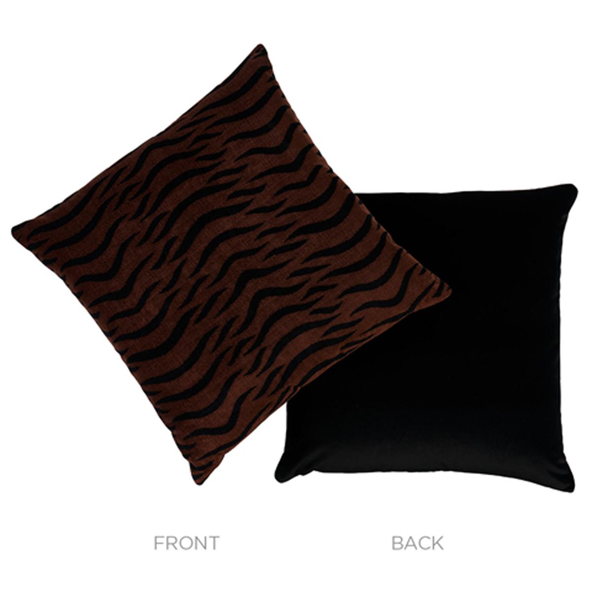 Schumacher Sabi Tiger Velvet Java 22" x 22" Pillow