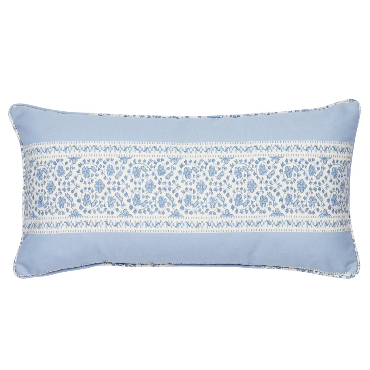 Schumacher Indigo 24" x 12" Jasmine I/O Pillow