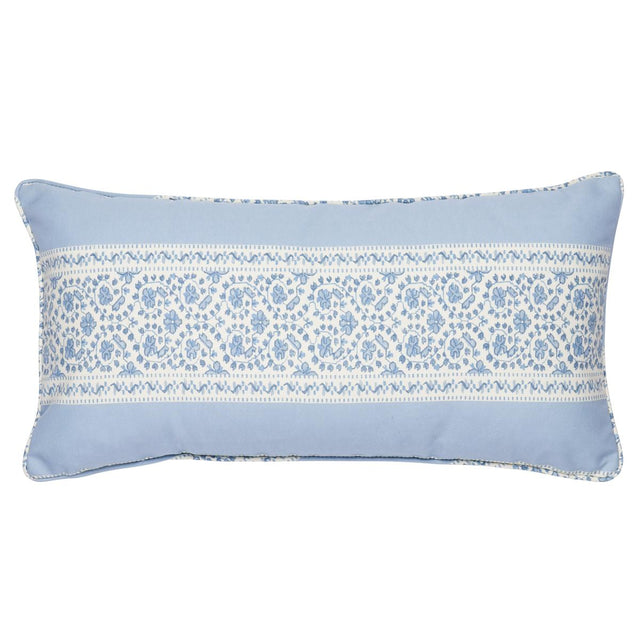 Schumacher Indigo 24" x 12" Jasmine I/O Pillow