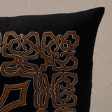 Schumacher Black & Beige 20" x 20" Jafri Pillow