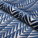 Schumacher Zebra Velvet Silver Blue Fabric