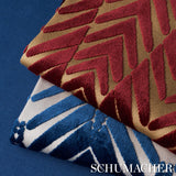 Schumacher Zebra Velvet Silver Blue Fabric