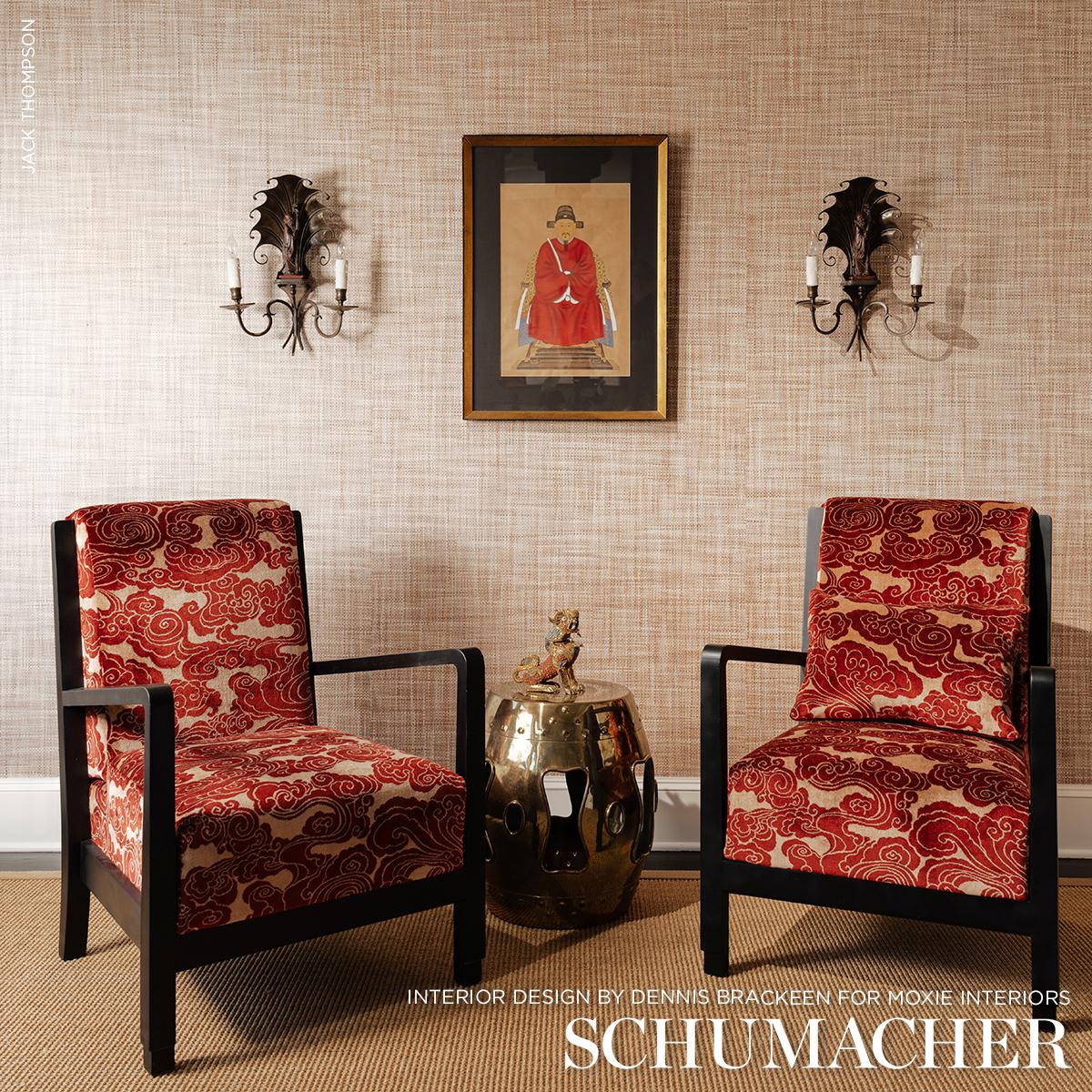 Schumacher Sozan Velvet Cinnabar Fabric