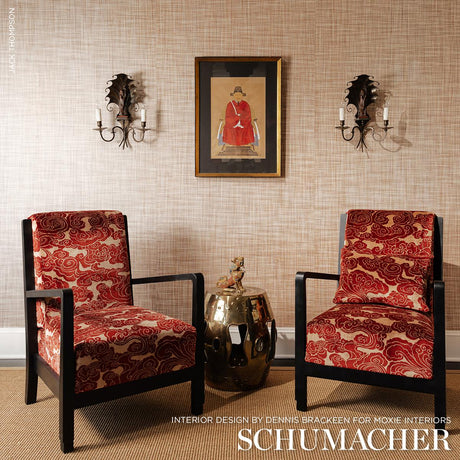 Schumacher Sozan Velvet Cinnabar Fabric