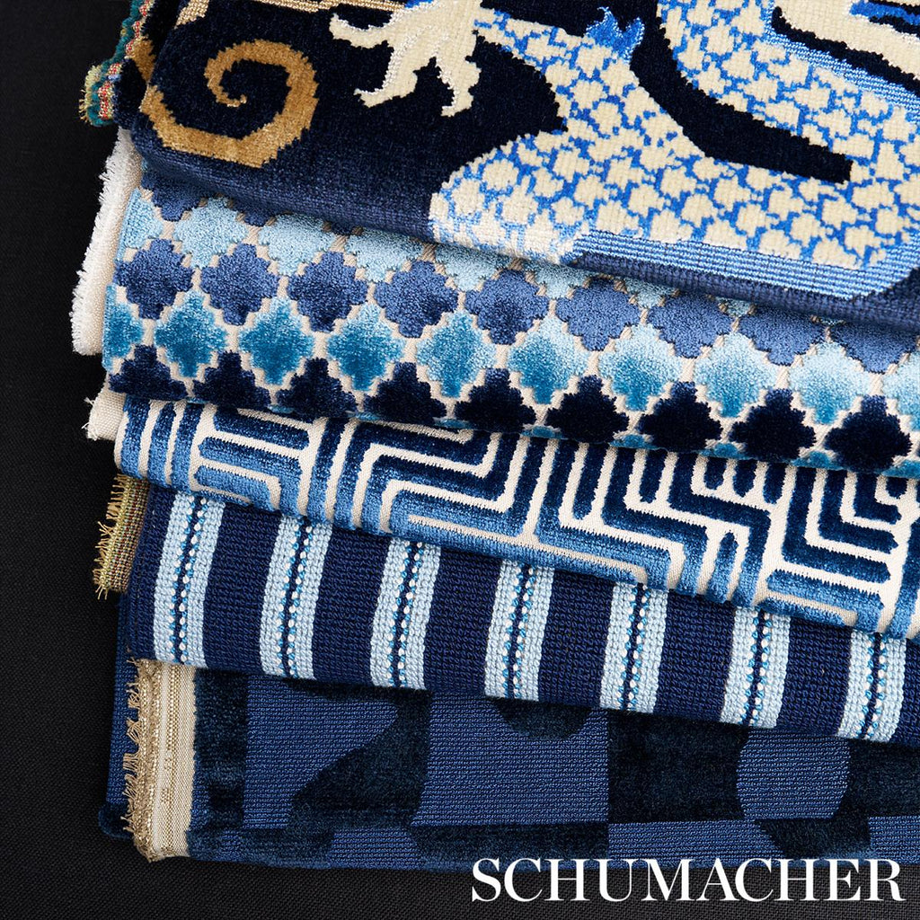 Schumacher Bixi Velvet Midnight Blue Fabric