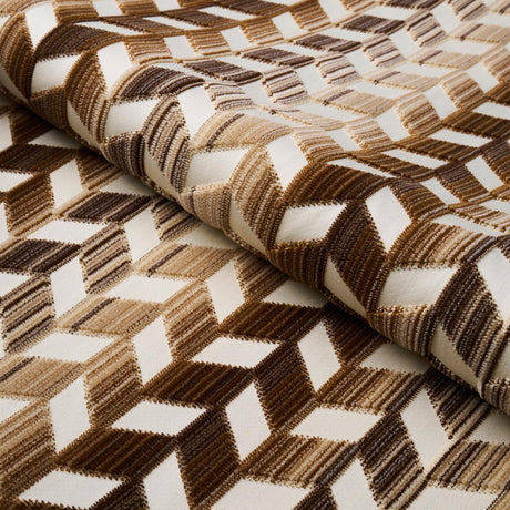 Schumacher Chevron Stri Velvet Gold Fabric