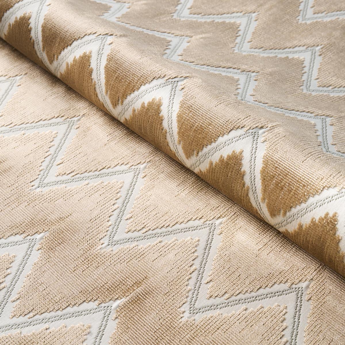 Schumacher Chevron Velvet Gold Fabric