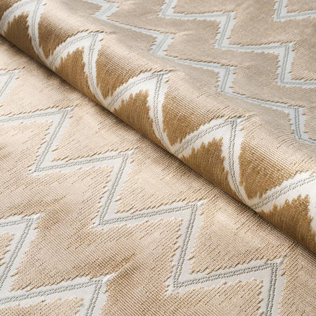 Schumacher Chevron Velvet Gold Fabric