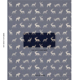 Schumacher Caribou Embroidery Navy Fabric