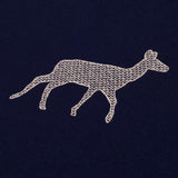 Schumacher Caribou Embroidery Navy Fabric