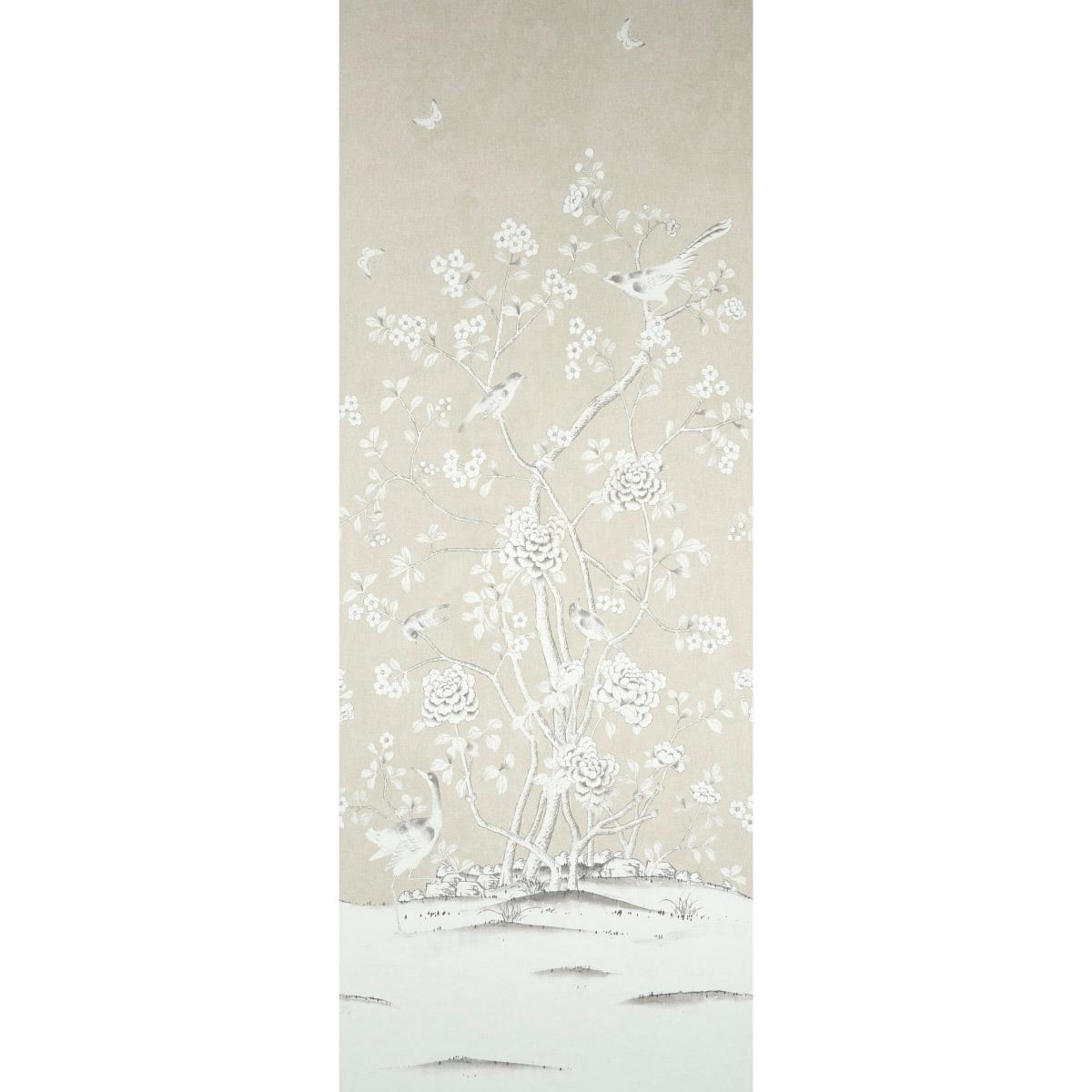 Schumacher Chinois Palais Panel Stone Wallpaper