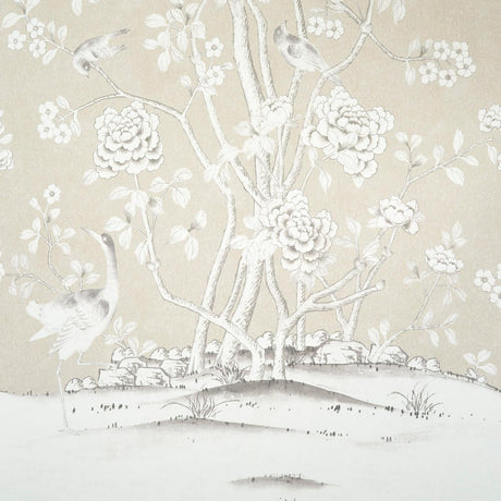 Schumacher Chinois Palais Panel Stone Wallpaper