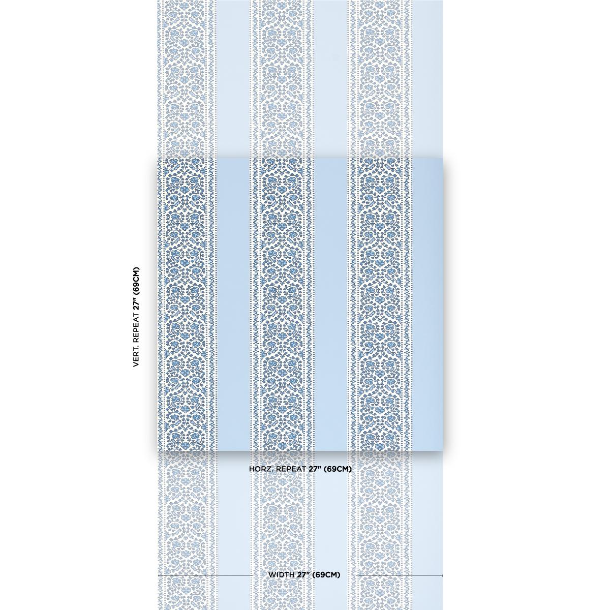 Schumacher Jasmine Indigo Wallpaper