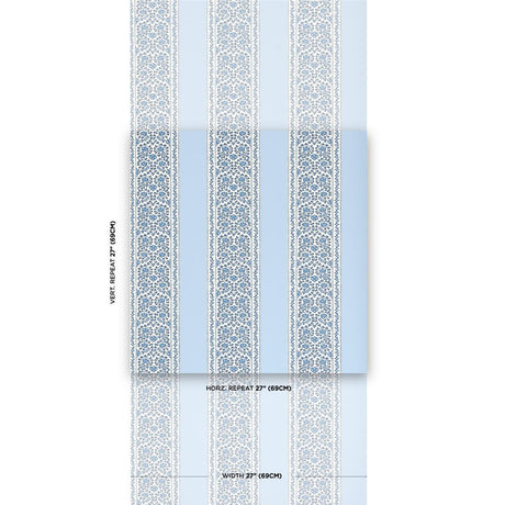 Schumacher Jasmine Indigo Wallpaper