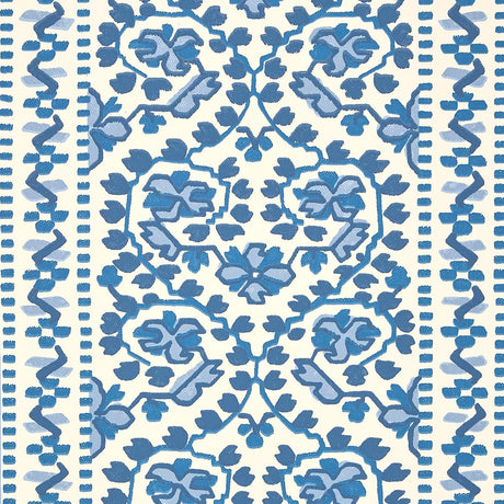 Schumacher Jasmine Indigo Wallpaper