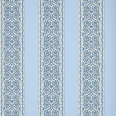Schumacher Jasmine Indigo Wallpaper
