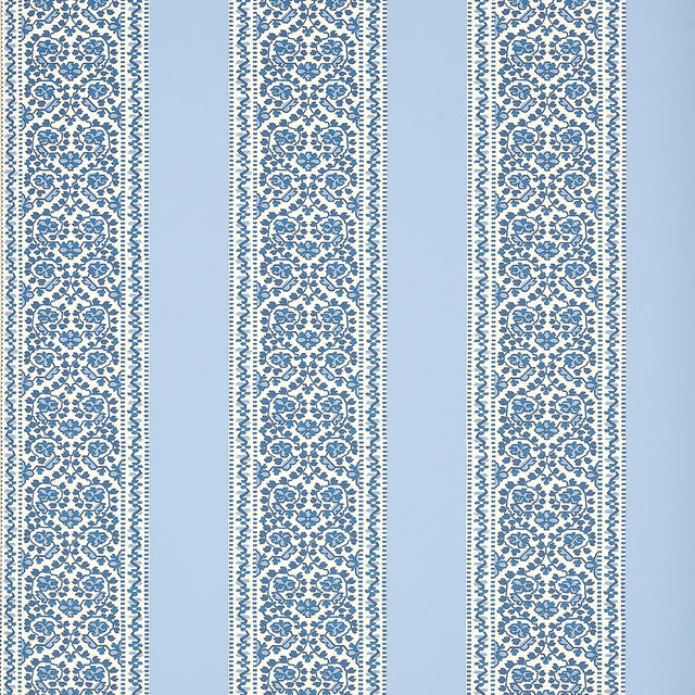 Schumacher Jasmine Indigo Wallpaper