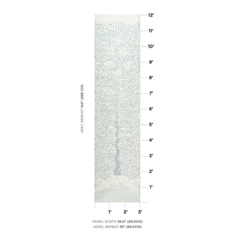 Schumacher Kayon Sisal Panel Soft Blue Wallpaper