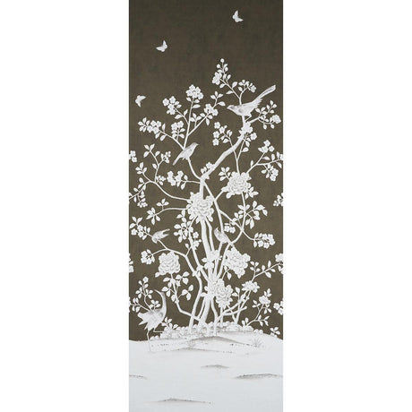 Schumacher Chinois Palais Panel Chocolate Wallpaper