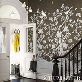 Schumacher Chinois Palais Panel Chocolate Wallpaper