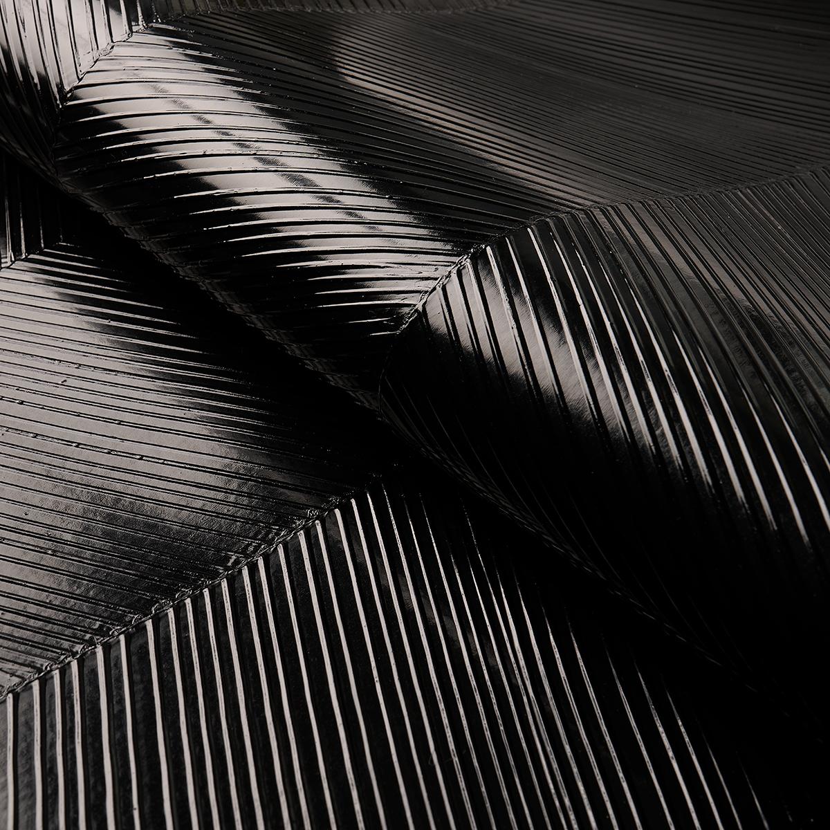 Schumacher Chevron Texture Onyx Wallpaper