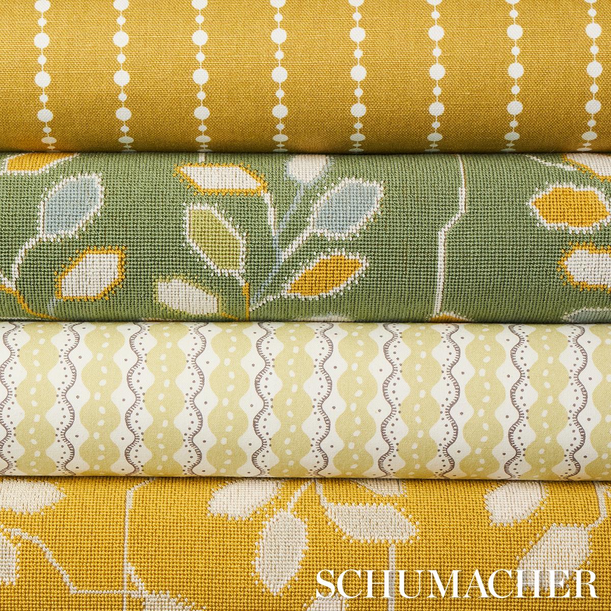 Schumacher Centipede Stripe Pea Fabric