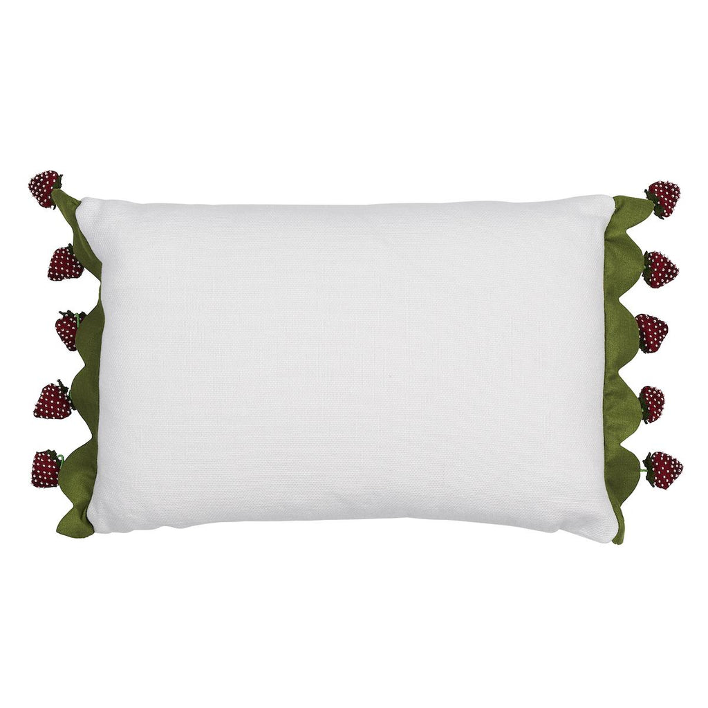 Schumacher Strawberry Jam Green 18" x 12" Pillow