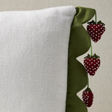 Schumacher Strawberry Jam Green 18" x 12" Pillow