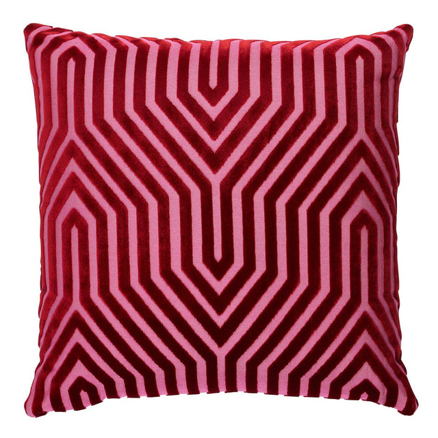 Schumacher Fushia 18" x 18" Vanderbilt Velvet Pillow