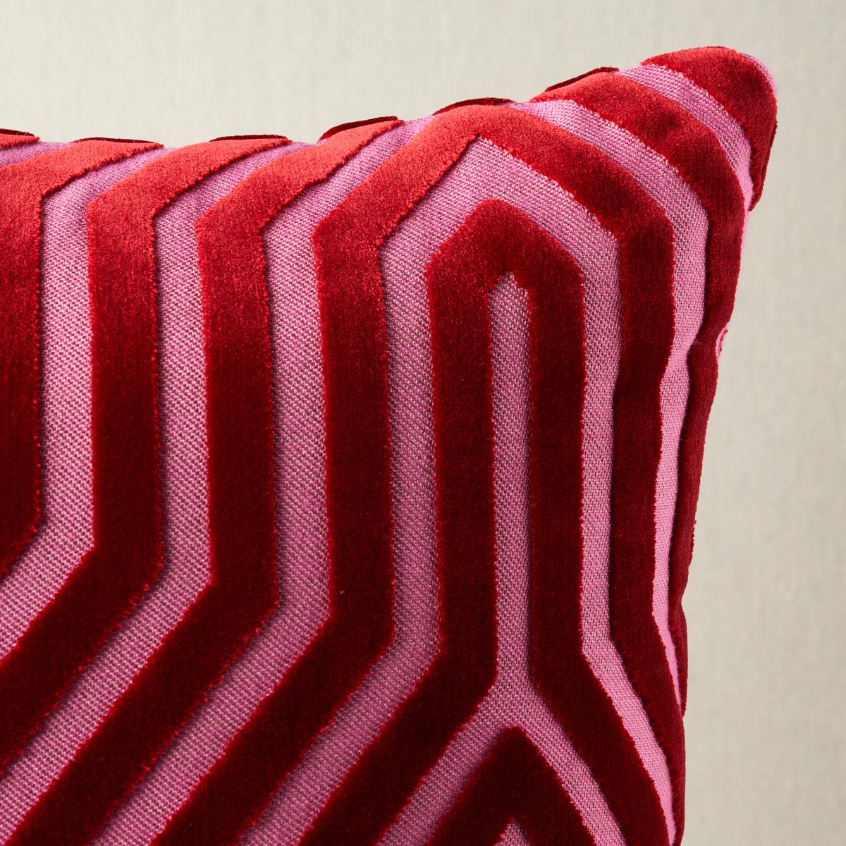 Schumacher Fushia 18" x 18" Vanderbilt Velvet Pillow