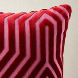 Schumacher Fushia 18" x 18" Vanderbilt Velvet Pillow