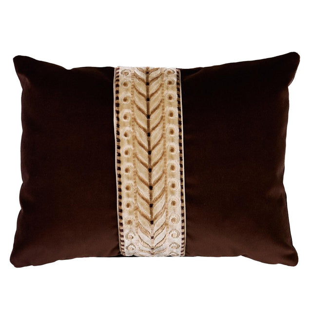Schumacher Sepia 16" x 12" Marion Velvet Pillow